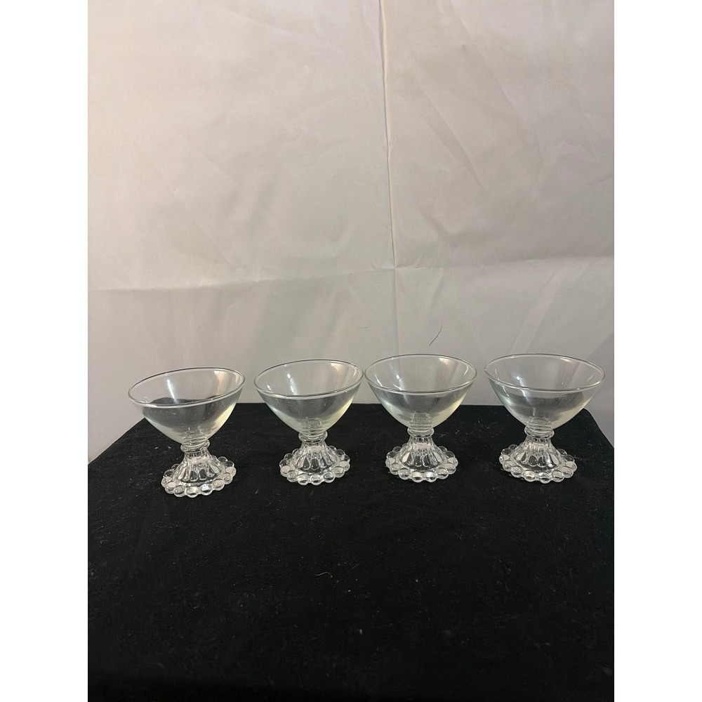Anchor Hocking Berwick   Boopie Champagne Sherbet Footed Pedestal Clear Set Of 4